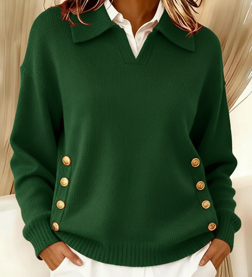 Vicenta | Jersey con Cuello Polo y Botones