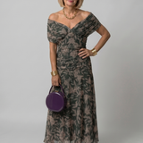 Calen | Vestido Midi Fluido con Hombros al Descubierto