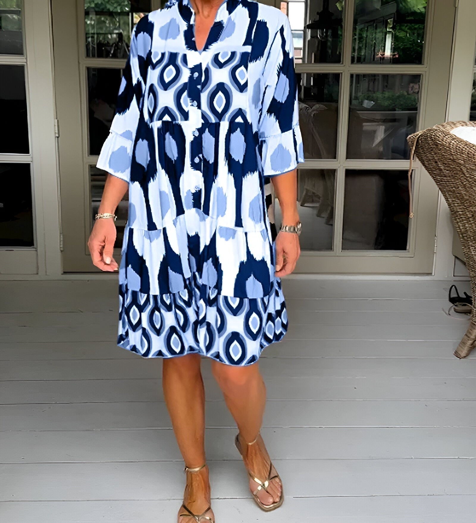 Parker™ | Vestido Midi Geométrico por Capas