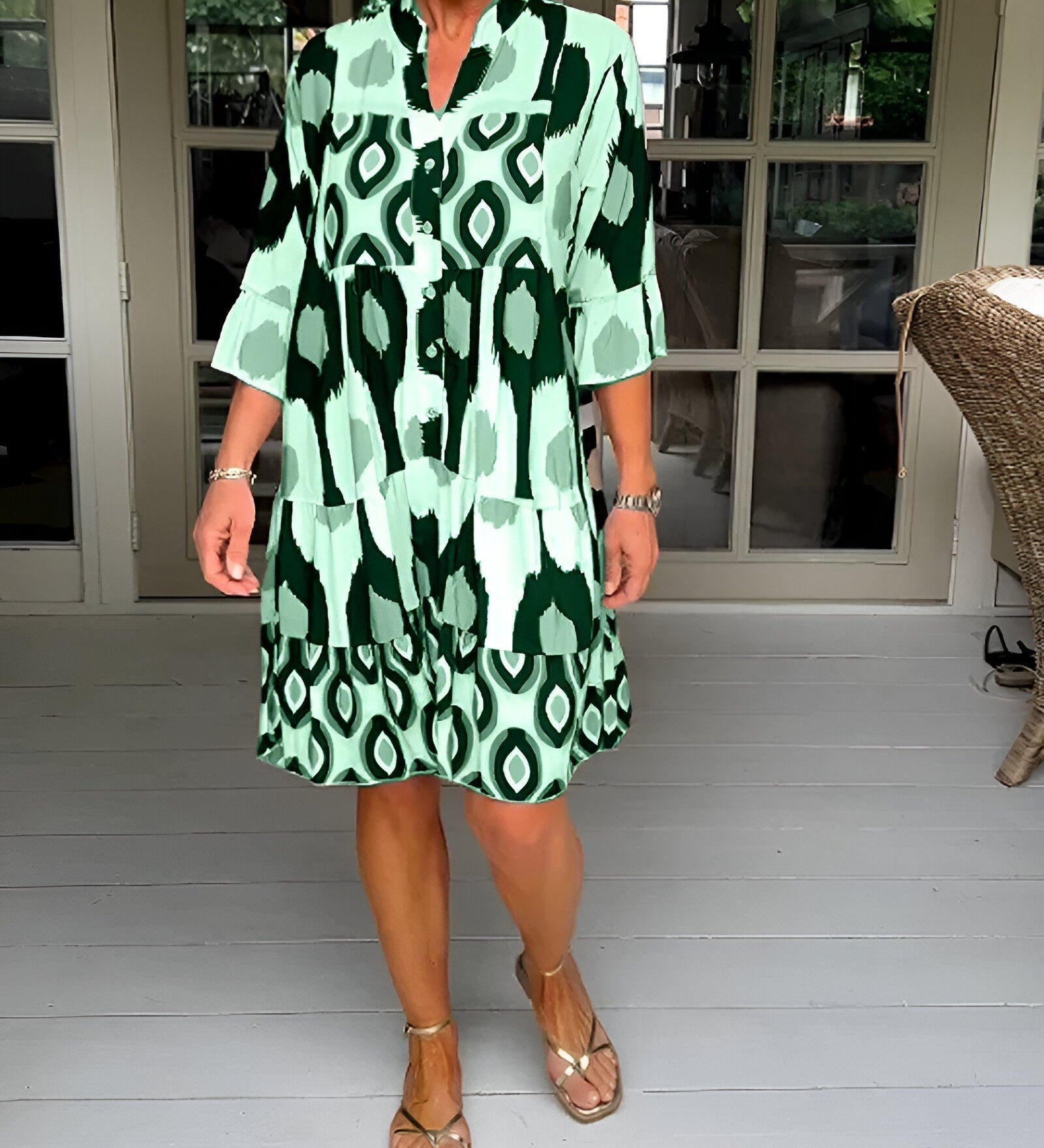 Parker™ | Vestido Midi Geométrico por Capas