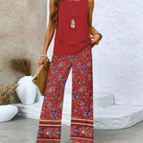 Ovelynra™ | Top Sin Mangas y Pantalón Ancho