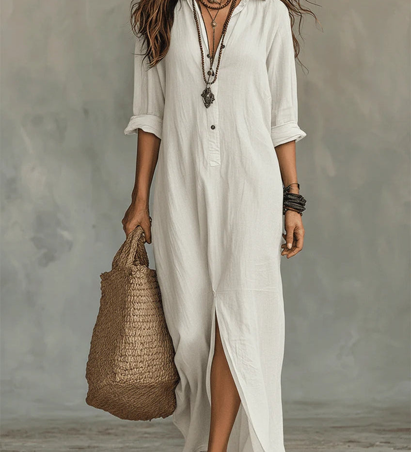 Willow | Vestido Maxi Favorecedor que Disimula el Vientre