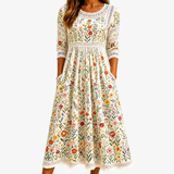 Vestido Midi de Flores Silvestres