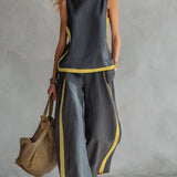 Úrsula | Conjunto Elegante y Desenfadado de Chaleco y Pantalón con Acabados Bicolor