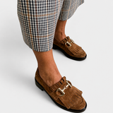 Fleur™ | Mocasines Marrones de Punta Redonda