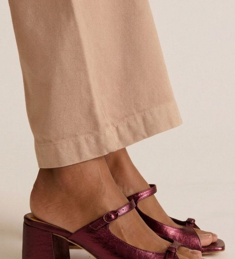Sonsoles - Tacones Gruesos con Tira Trasera y Puntera en Bloques para Verano
