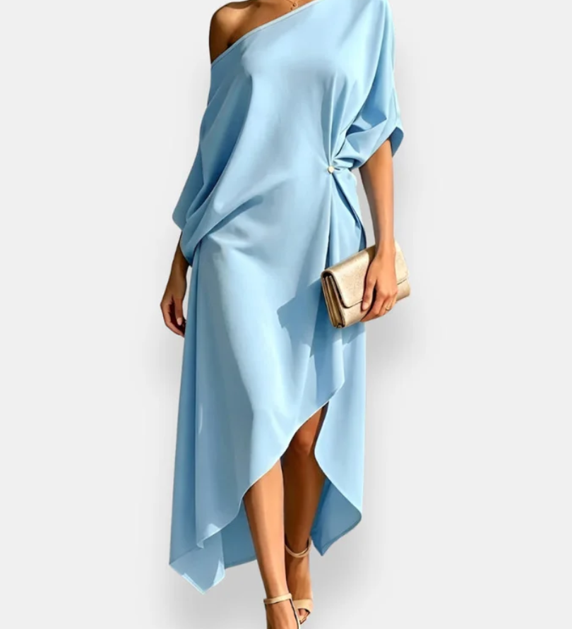 Marisa Vestido Drapeado Asimétrico