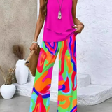 Ovelynra™ | Top Sin Mangas y Pantalón Ancho