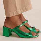 Sonsoles - Tacones Gruesos con Tira Trasera y Puntera en Bloques para Verano