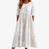 Vestido Midi Elegante de Jardín con Bolsillos