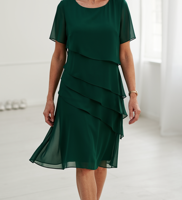 Julia – Vestido Elegante y Fluido con Volantes