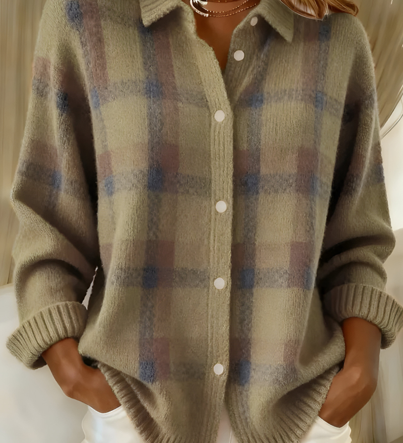 Candela | Chaqueta de Punto de Cuadros