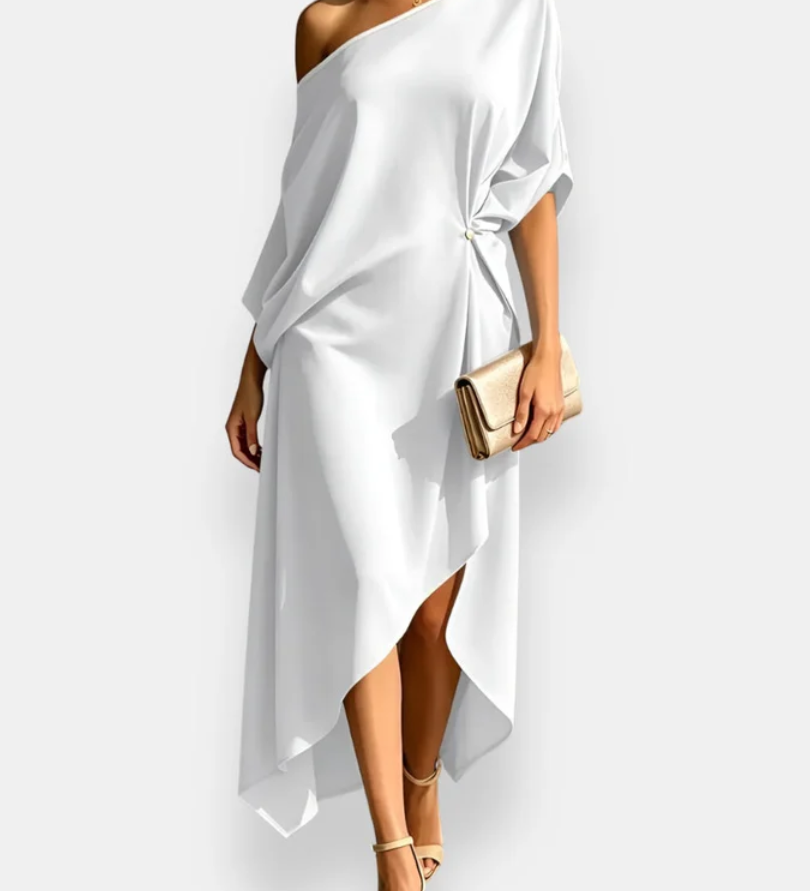Marisa Vestido Drapeado Asimétrico