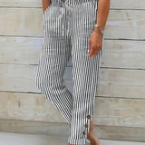 Raquelle - Pantalones a Rayas Casual