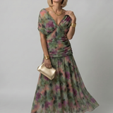 Calen | Vestido Midi Fluido con Hombros al Descubierto