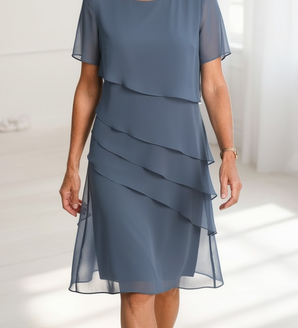 Julia – Vestido Elegante y Fluido con Volantes
