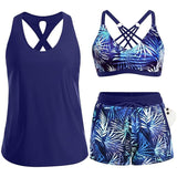 Maren | Conjunto de Tankini, Bikini y Pareo de Tres Piezas