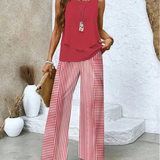 Ovelynra™ | Top Sin Mangas y Pantalón Ancho