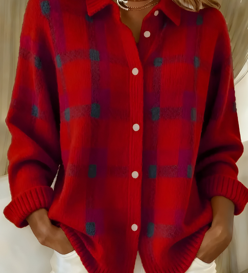 Candela | Chaqueta de Punto de Cuadros