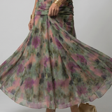 Calen | Vestido Midi Fluido con Hombros al Descubierto