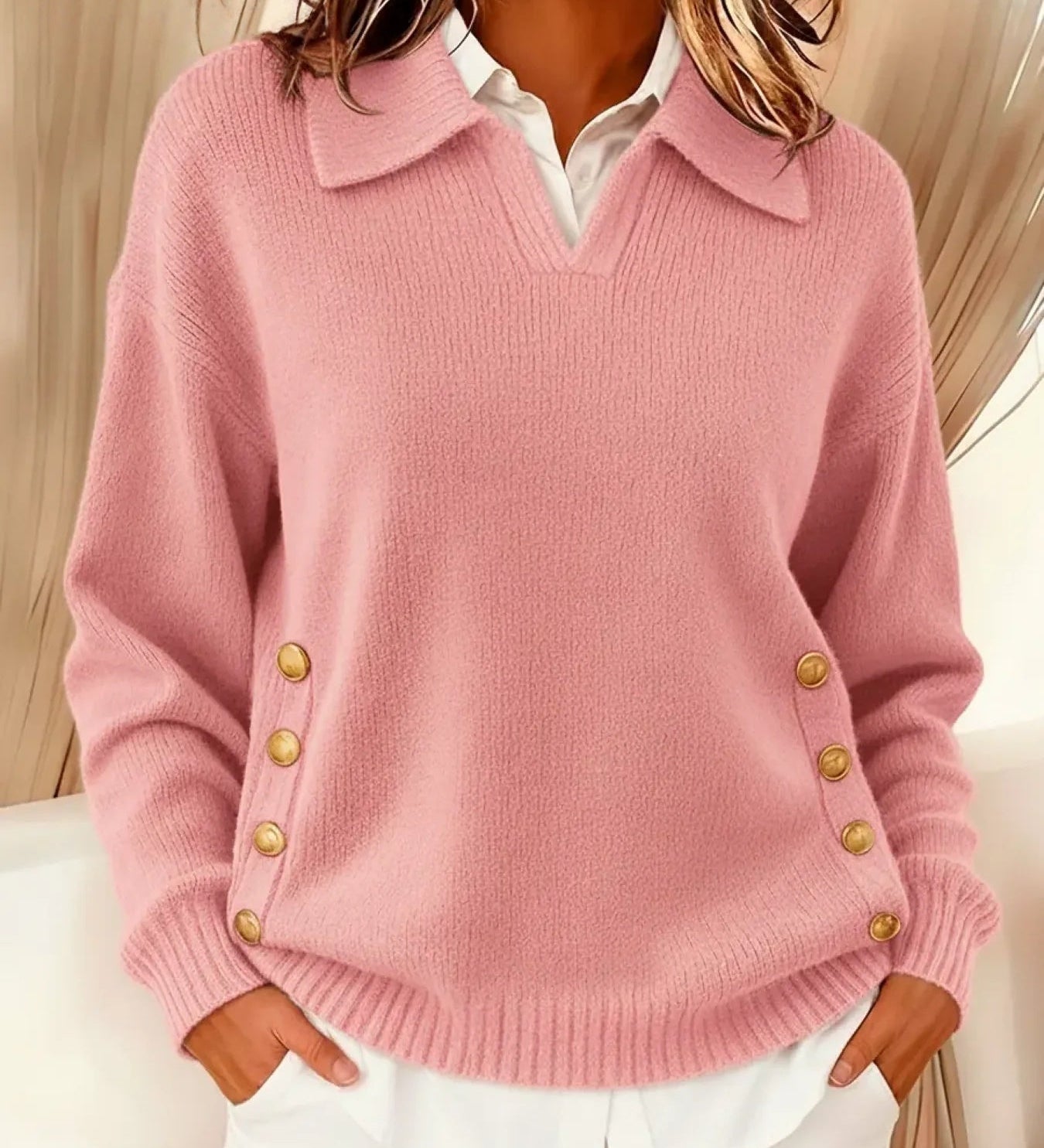 Vicenta | Jersey con Cuello Polo y Botones