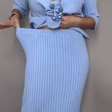 Debora | Conjunto de Punto con Falda Midi Canalé