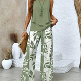 Ovelynra™ | Top Sin Mangas y Pantalón Ancho
