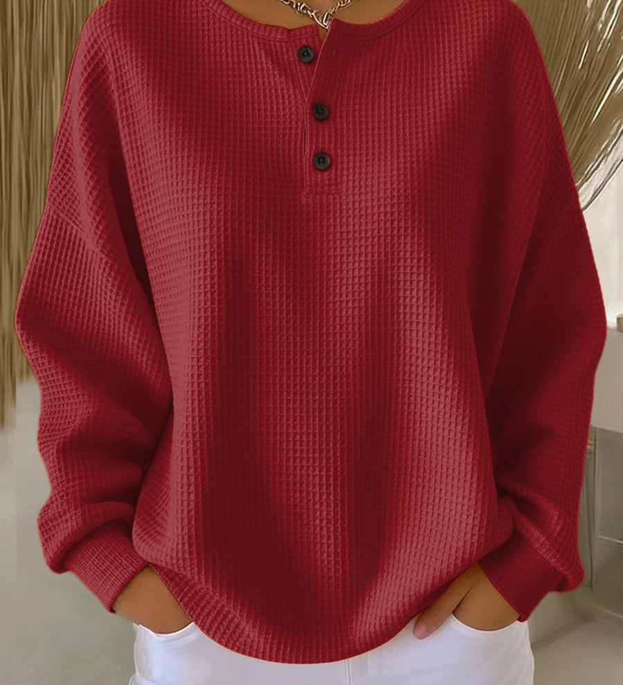 Milagros | Sudadera Henley Gofrada