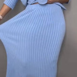 Debora | Conjunto de Punto con Falda Midi Canalé