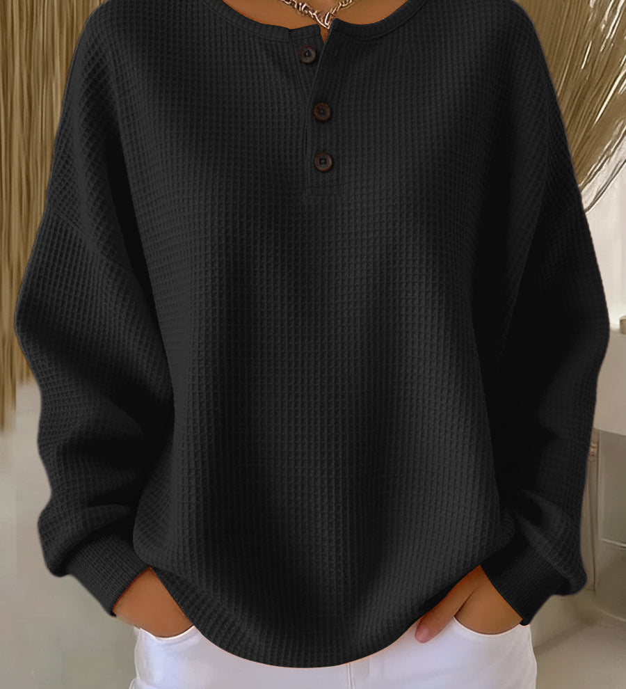 Milagros | Sudadera Henley Gofrada