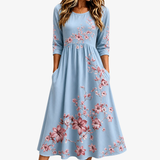 Vestido Midi Floral Azul Cielo de Fin de Semana