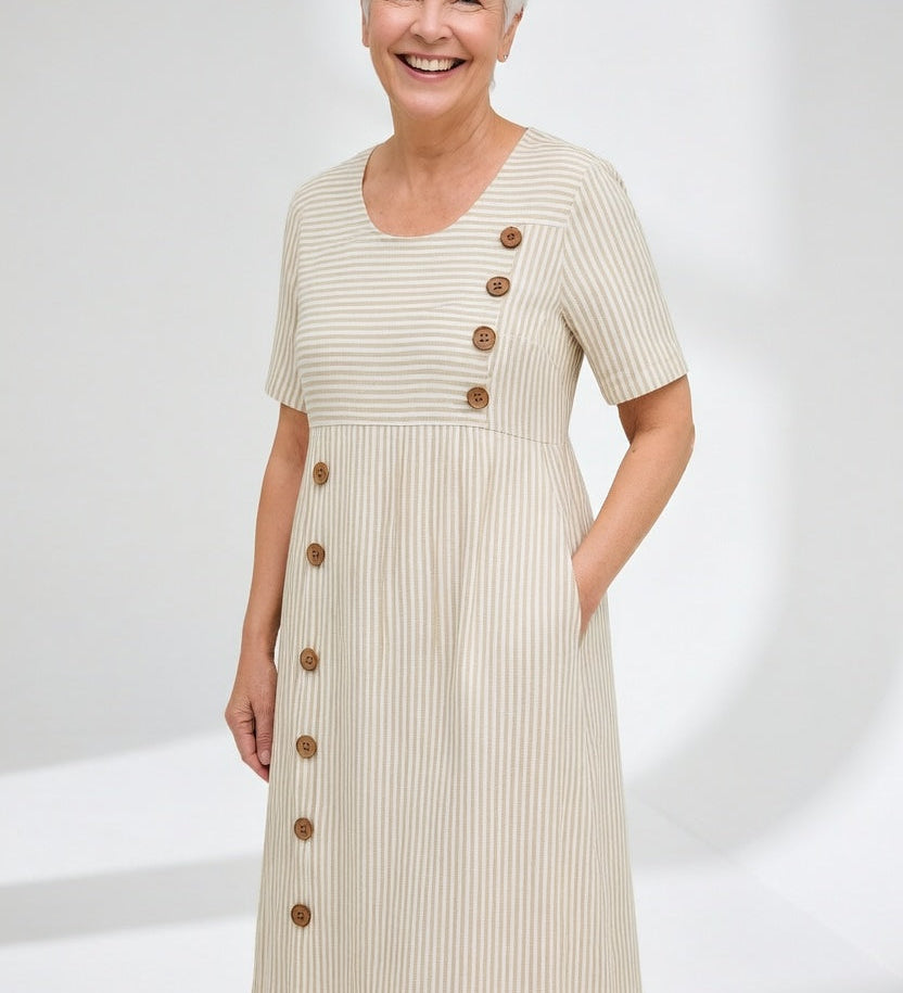 Linéora™ — Vestido de rayas fluido con encanto veraniego