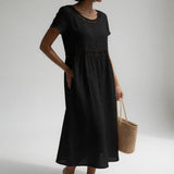 Pernelle™ | Vestido midi 100% algodón bordado, feminidad suave