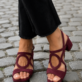 Caliope - Tacones con Punta Cuadrada y Corte Redondo para Verano
