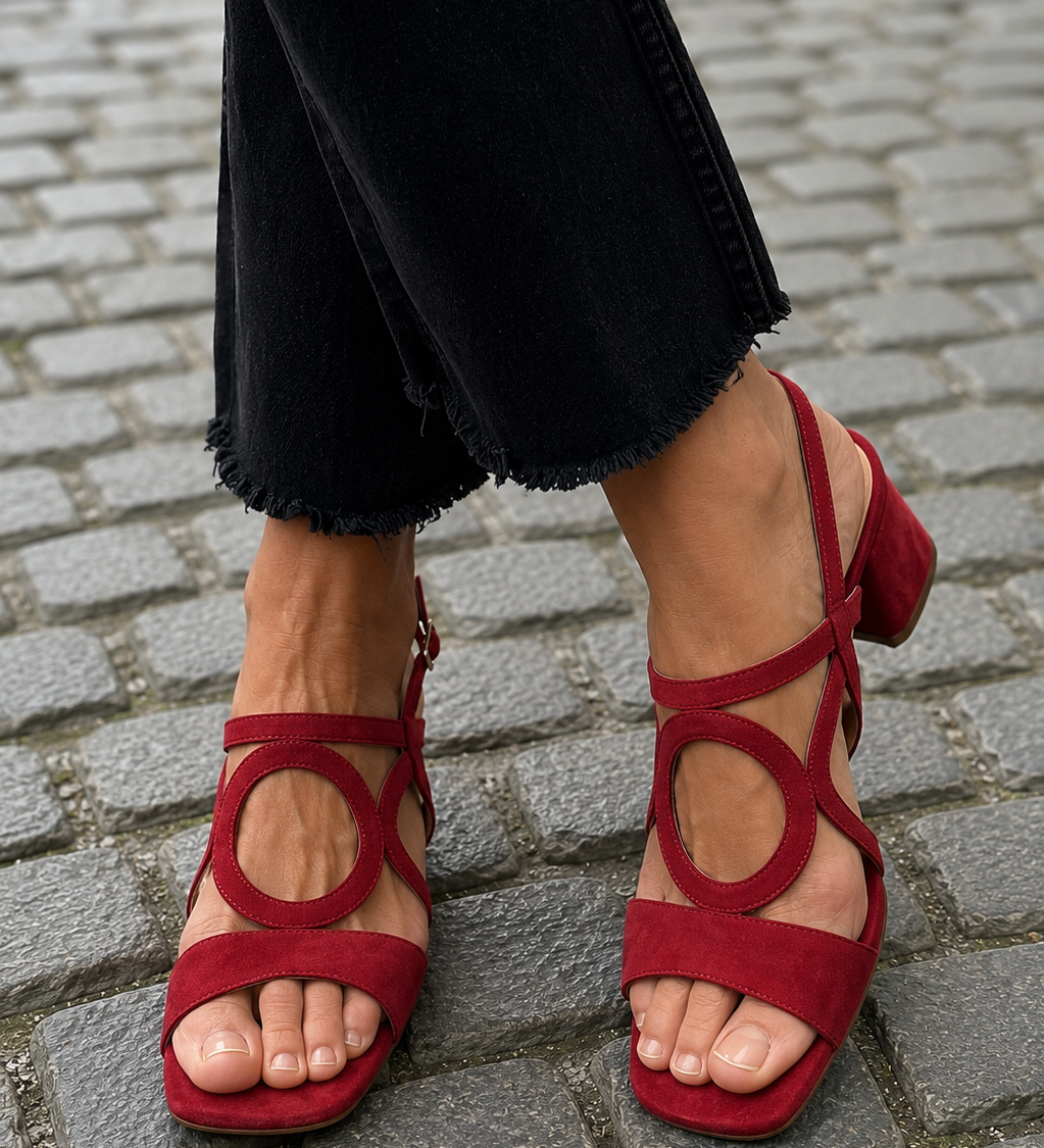 Caliope - Tacones con Punta Cuadrada y Corte Redondo para Verano