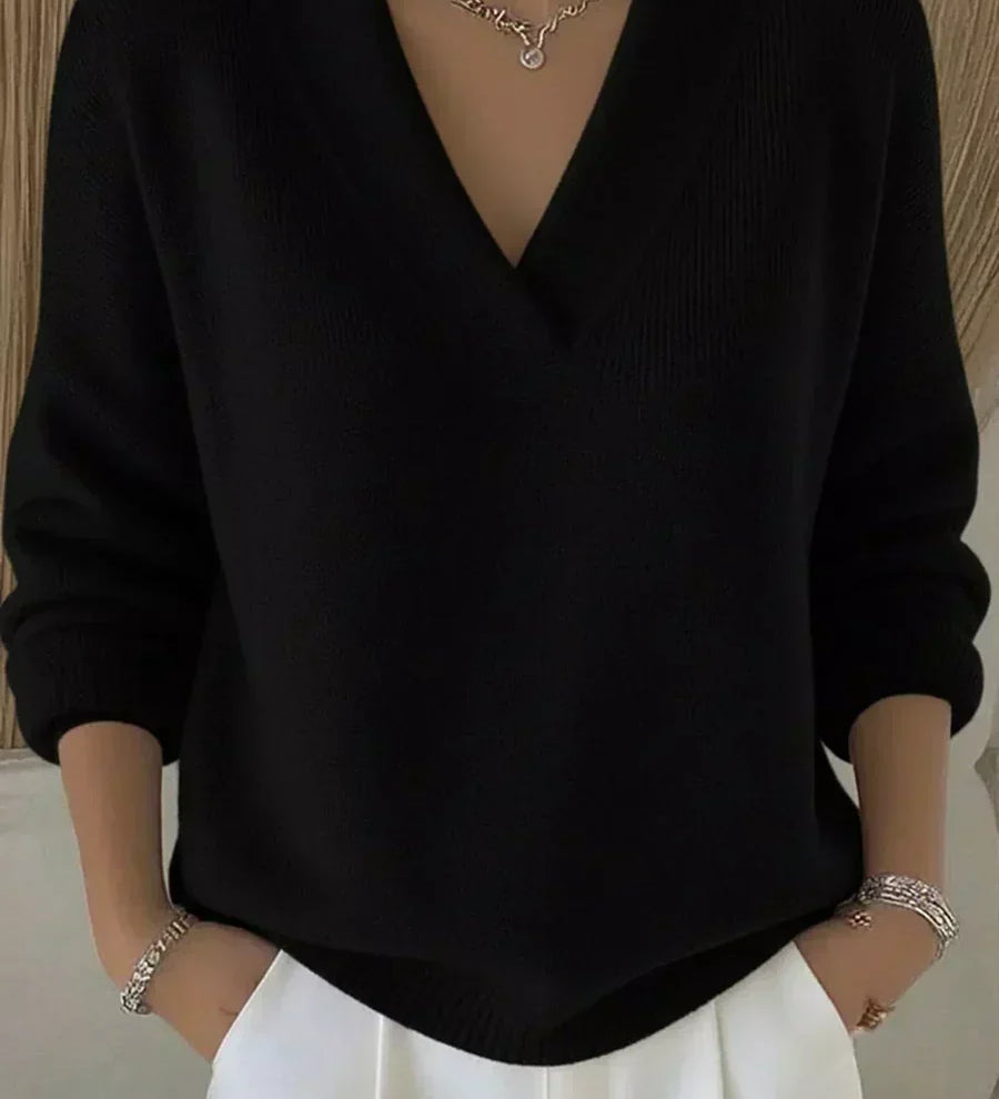 Violeta | Jersey Holgado con Cuello de Pico