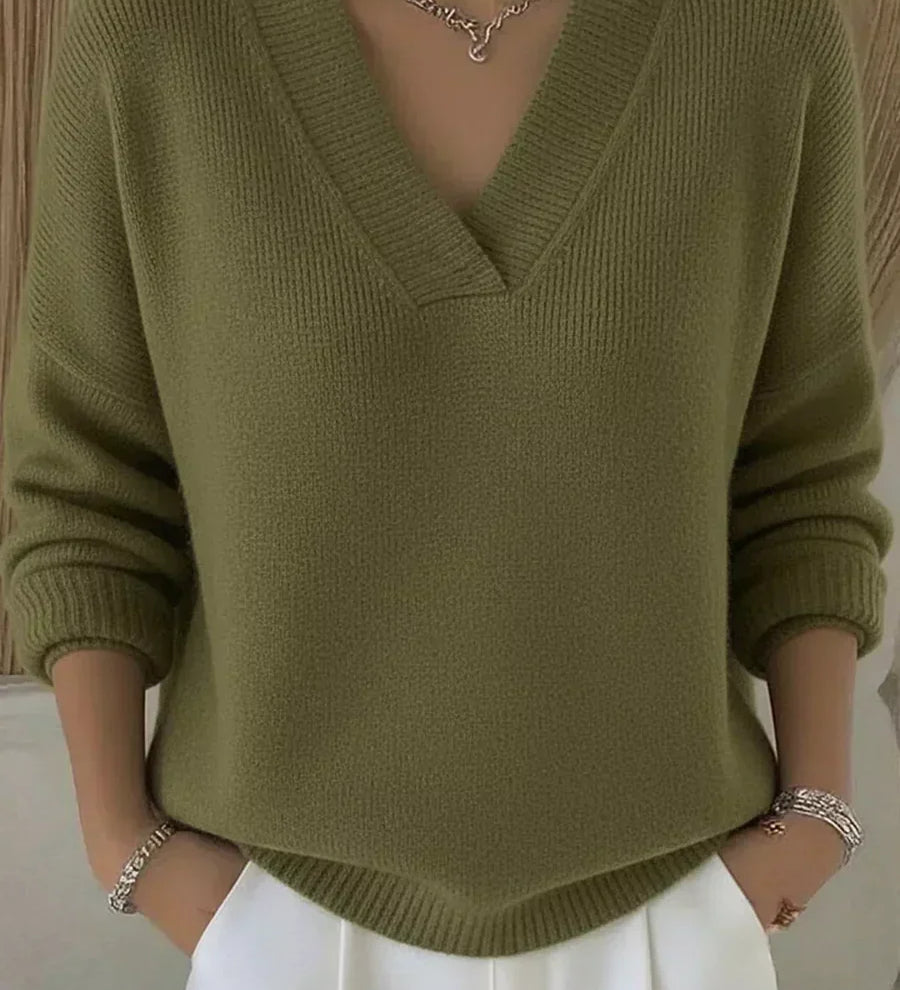 Violeta | Jersey Holgado con Cuello de Pico