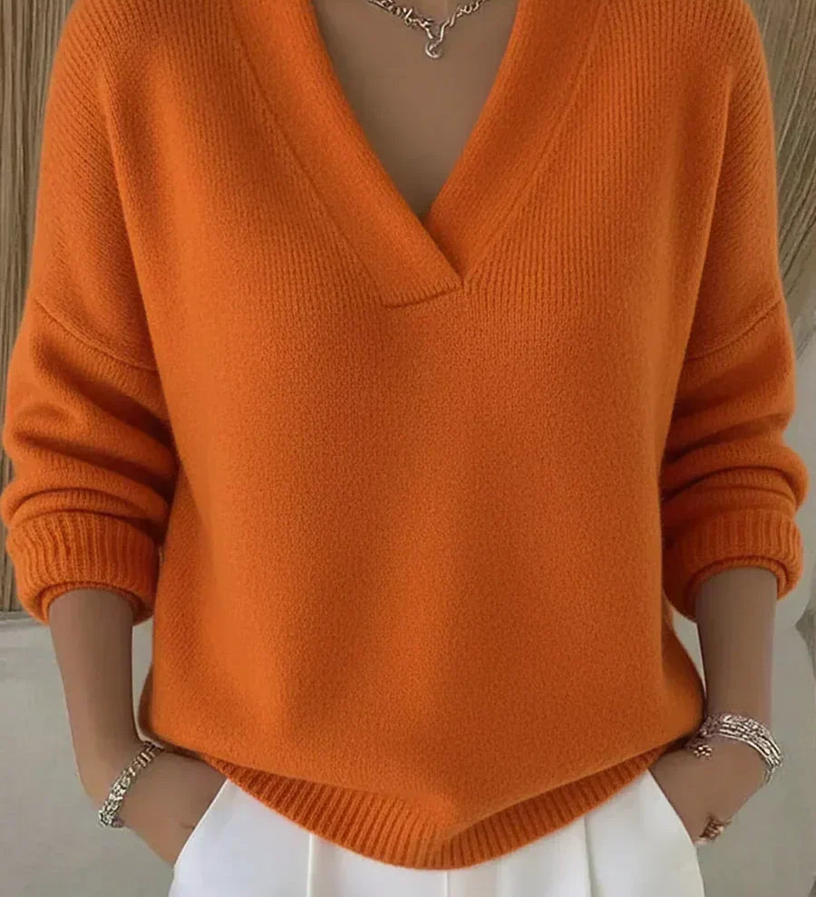 Violeta | Jersey Holgado con Cuello de Pico