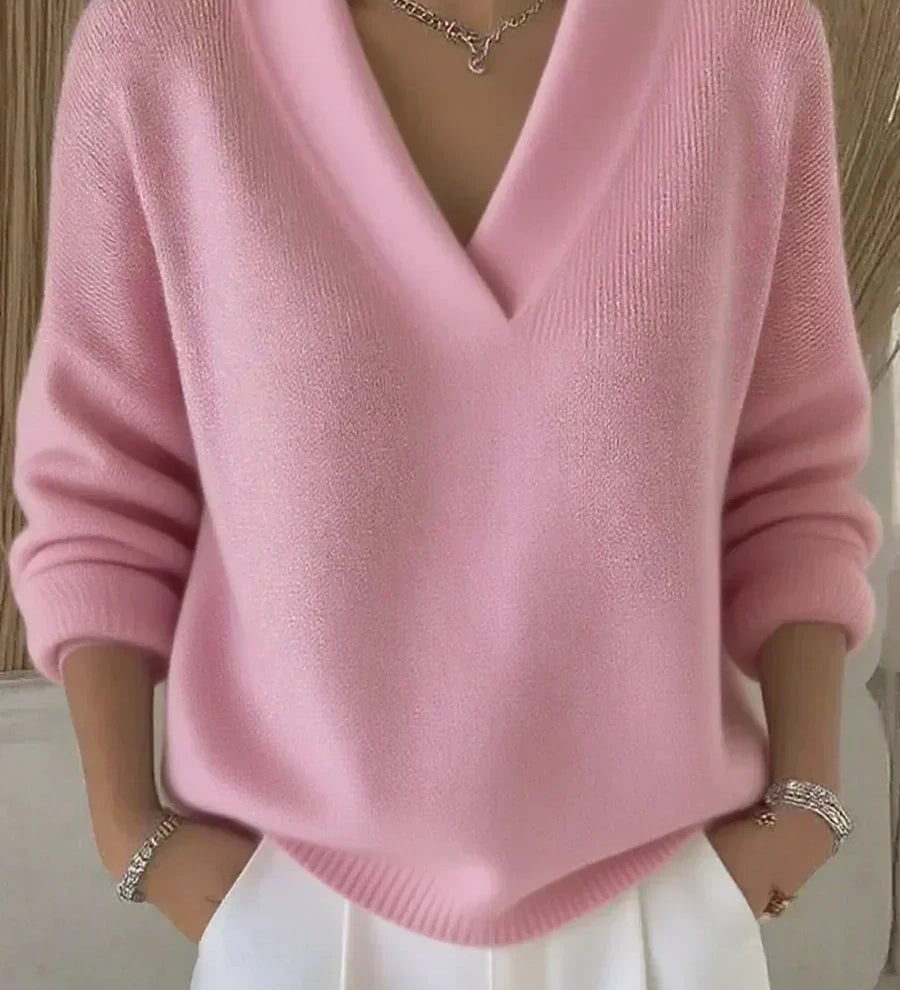 Violeta | Jersey Holgado con Cuello de Pico