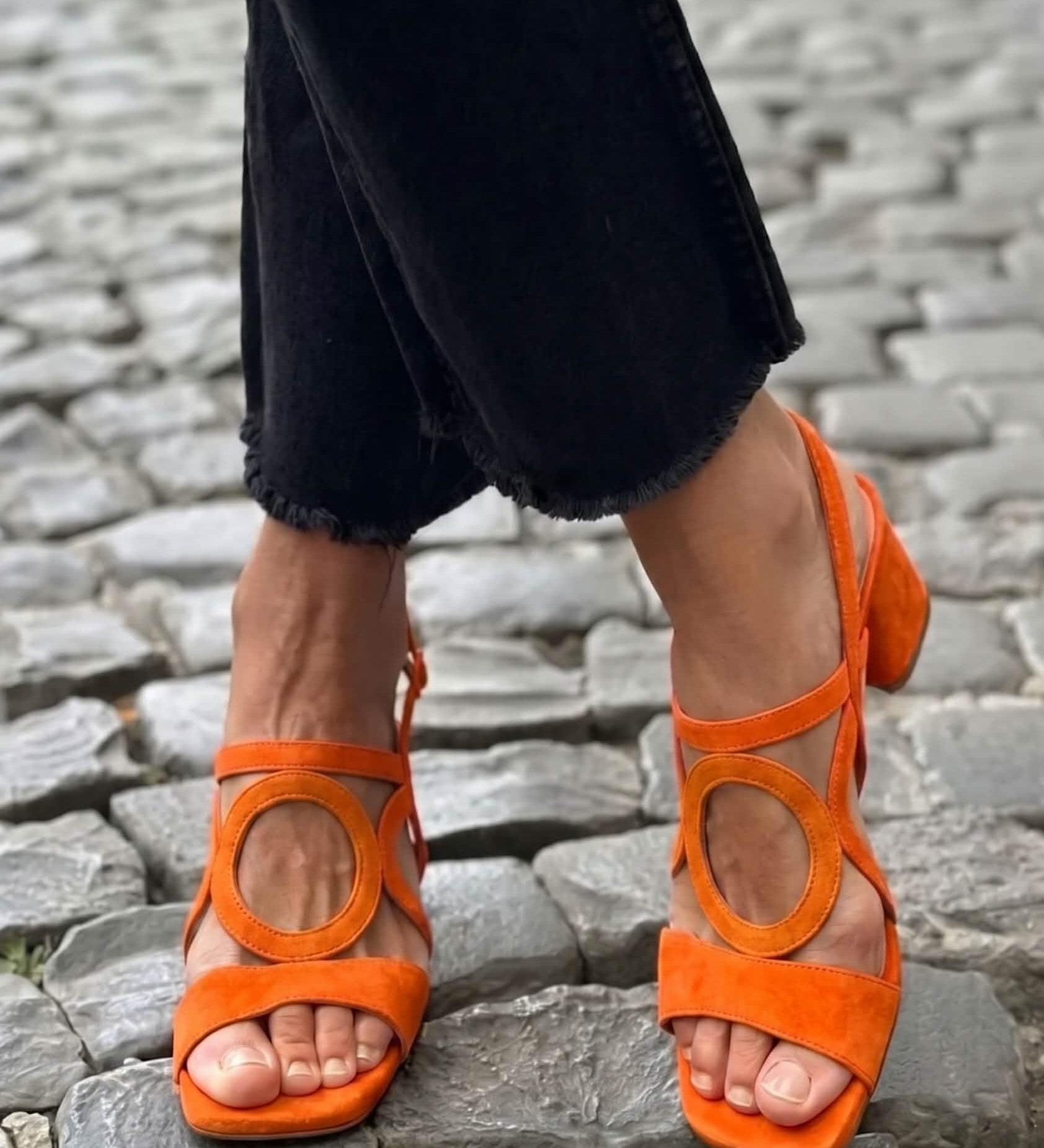 Caliope - Tacones con Punta Cuadrada y Corte Redondo para Verano
