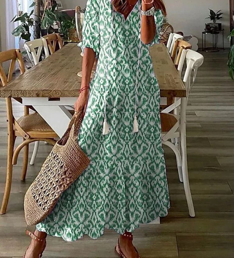 Élodie™ — Vestido maxi floral de terciopelo elegante