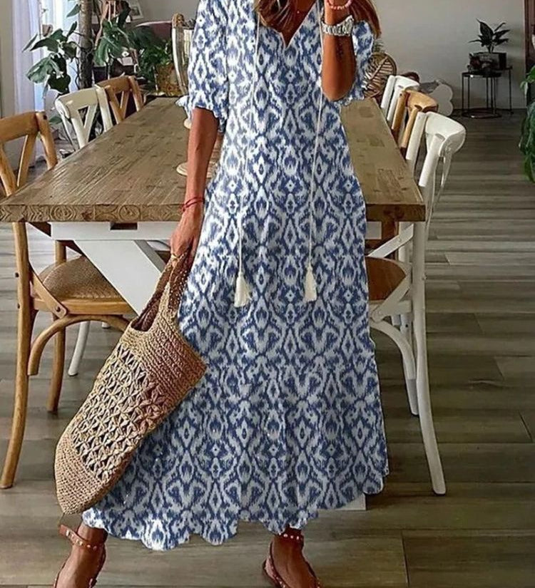 Élodie™ — Vestido maxi floral de terciopelo elegante