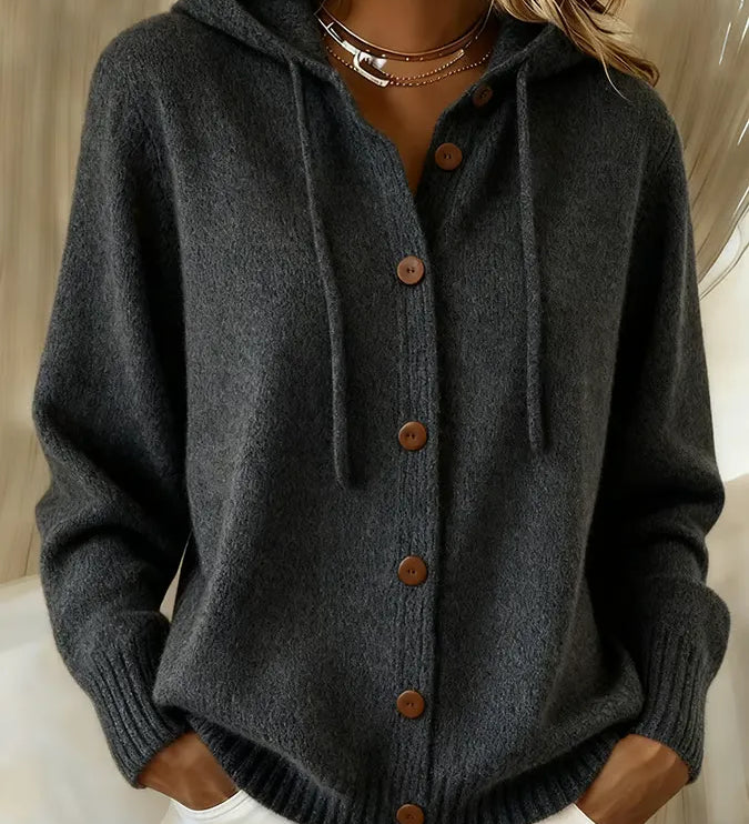 Begoña | Chaqueta de Punto con Capucha y Botones