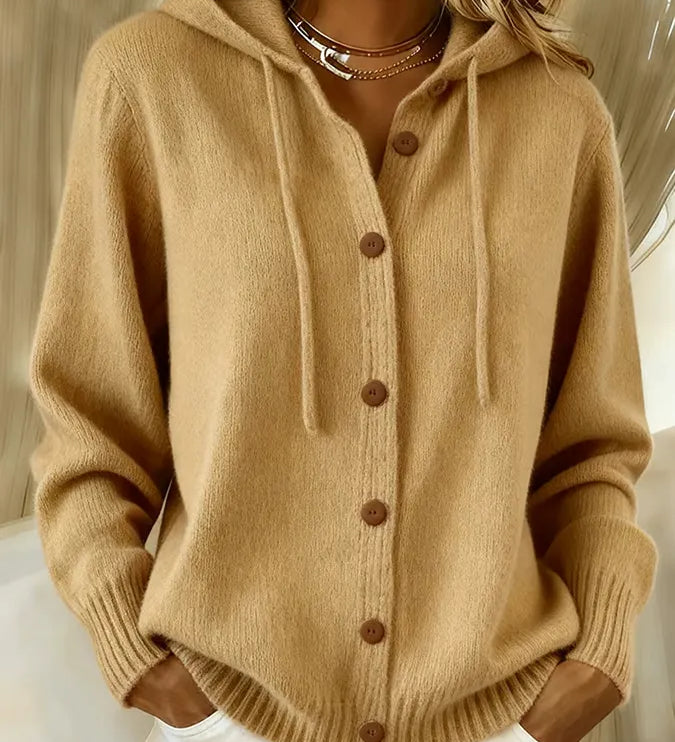 Begoña | Chaqueta de Punto con Capucha y Botones