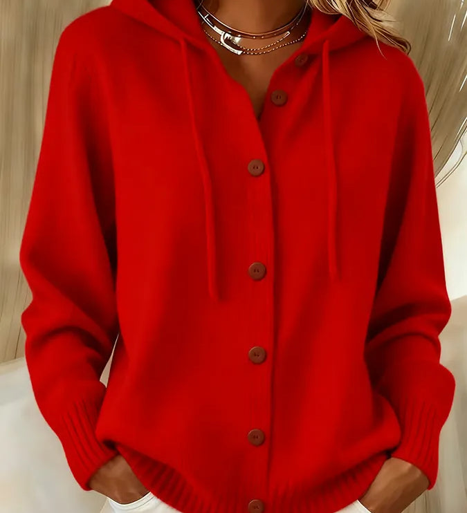 Begoña | Chaqueta de Punto con Capucha y Botones