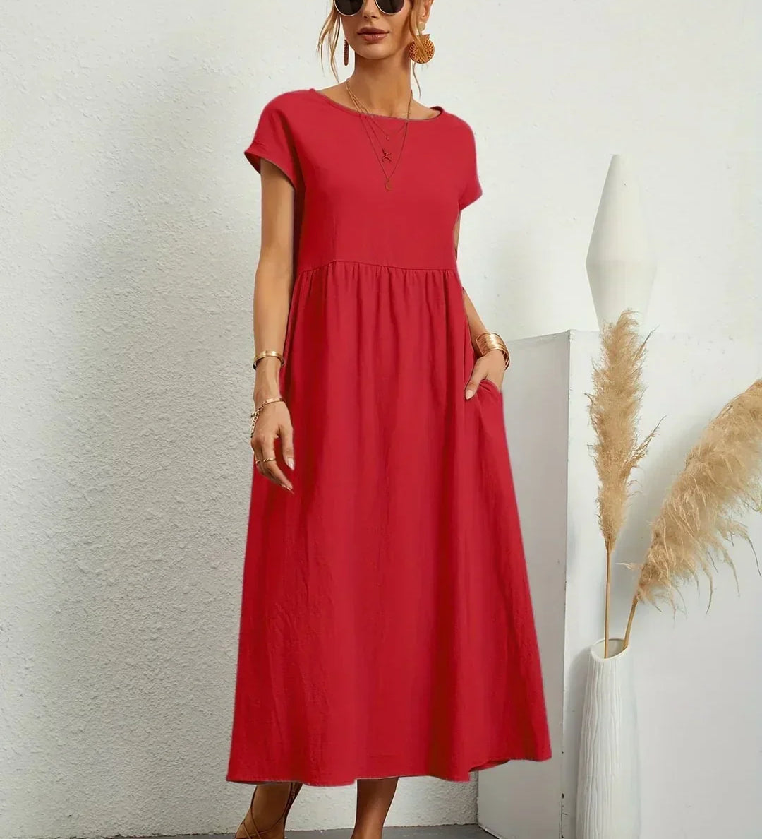 Gabrielle™ — Vestido midi fluido, elegancia atemporal