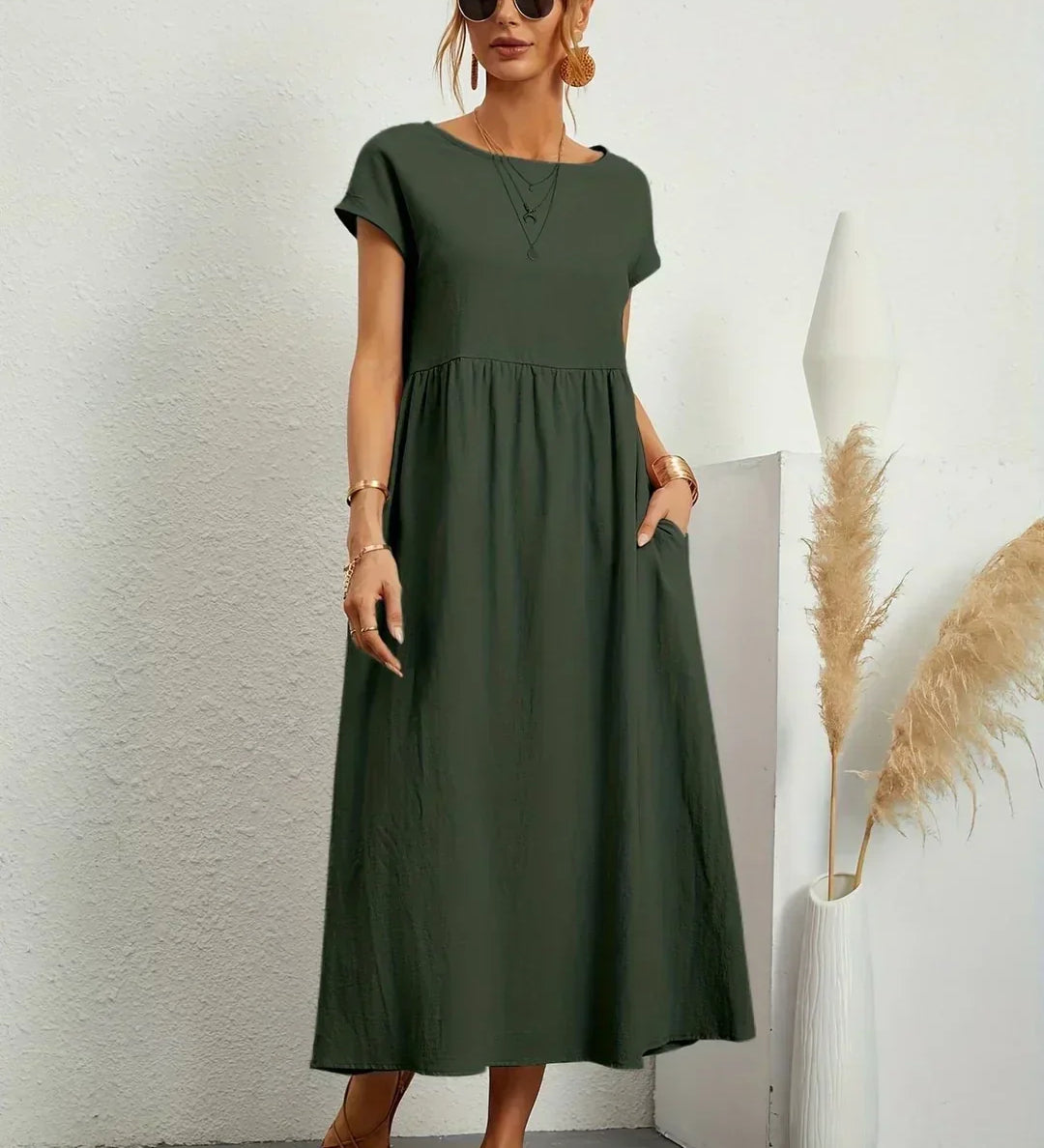 Gabrielle™ — Vestido midi fluido, elegancia atemporal