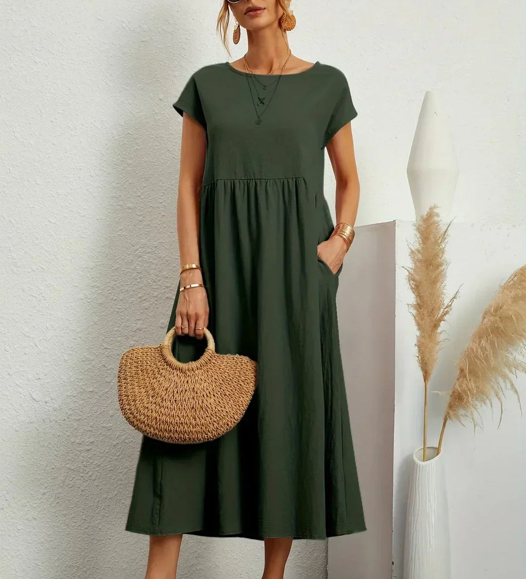 Gabrielle™ — Vestido midi fluido, elegancia atemporal