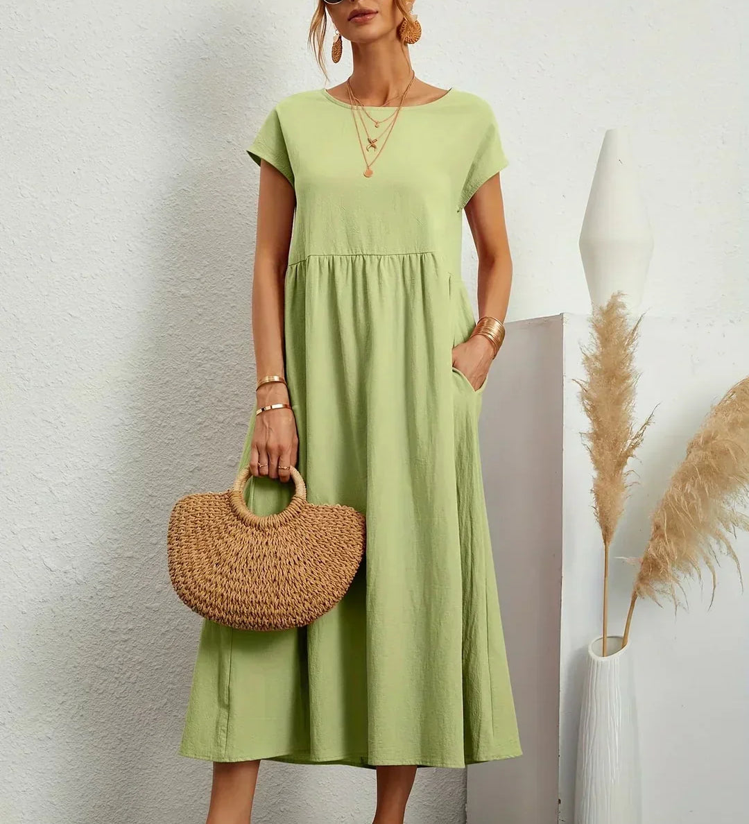 Gabrielle™ — Vestido midi fluido, elegancia atemporal