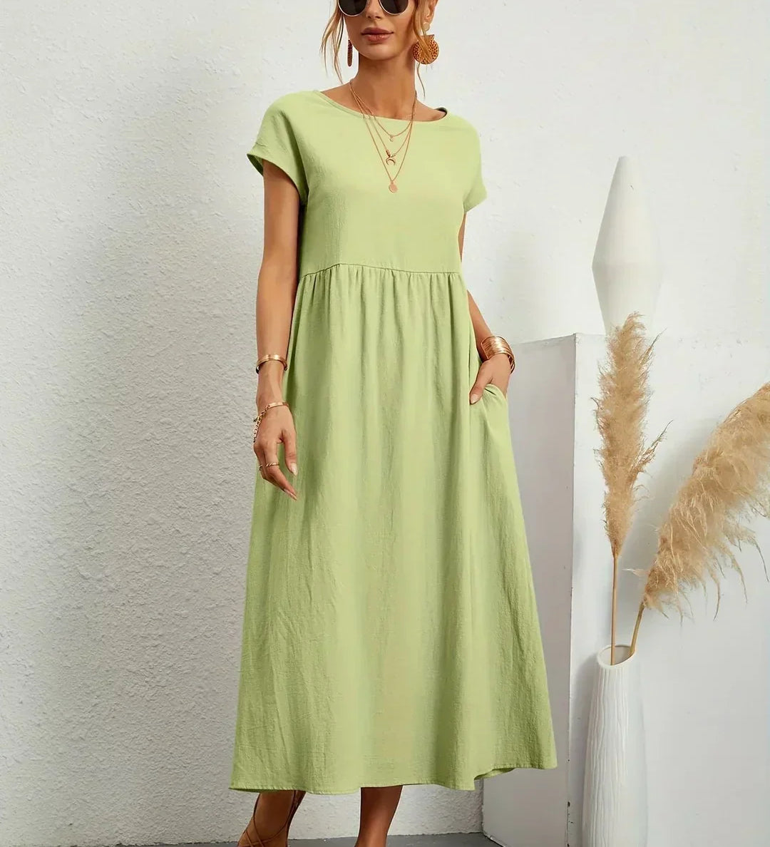 Gabrielle™ — Vestido midi fluido, elegancia atemporal